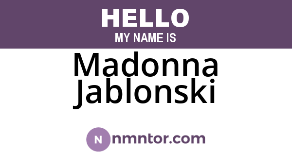 Madonna Jablonski