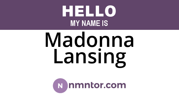 Madonna Lansing