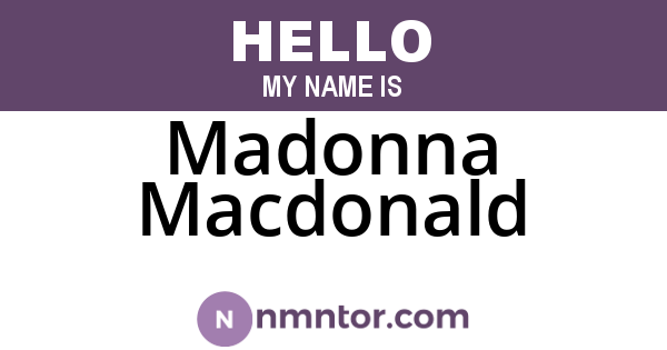 Madonna Macdonald