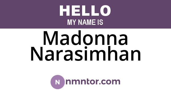 Madonna Narasimhan