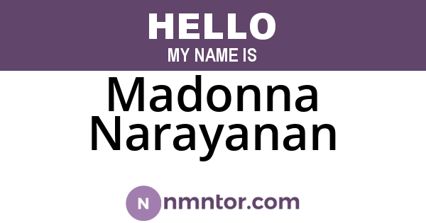 Madonna Narayanan
