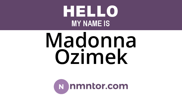 Madonna Ozimek