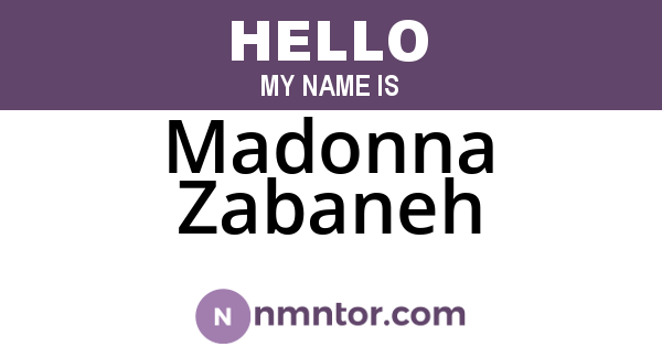 Madonna Zabaneh