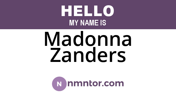 Madonna Zanders