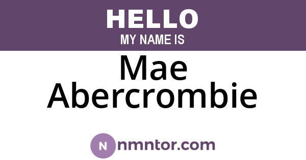 Mae Abercrombie