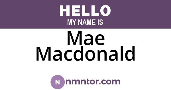 Mae Macdonald