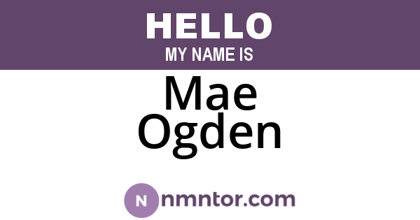 Mae Ogden