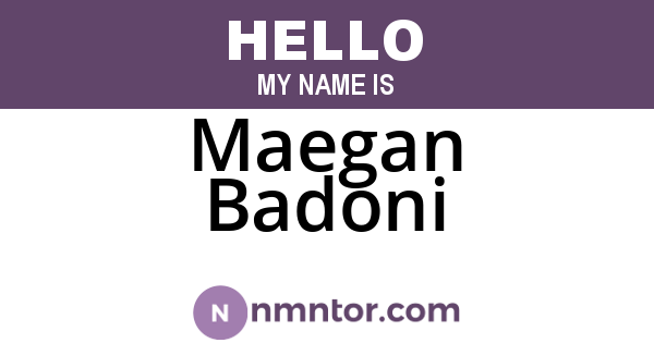 Maegan Badoni