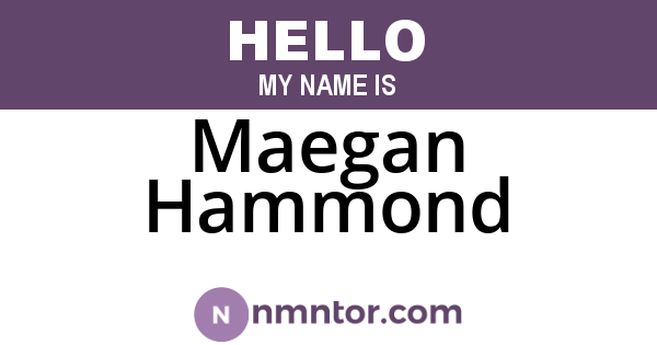 Maegan Hammond
