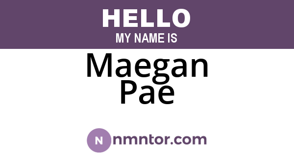 Maegan Pae