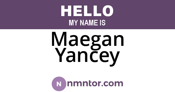 Maegan Yancey