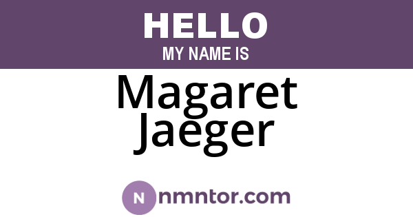 Magaret Jaeger