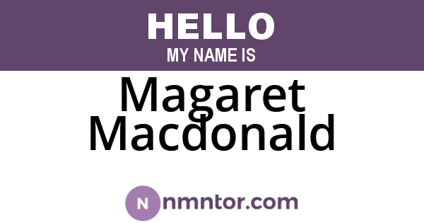 Magaret Macdonald