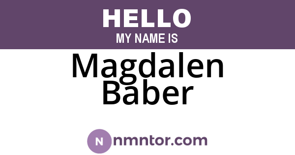 Magdalen Baber