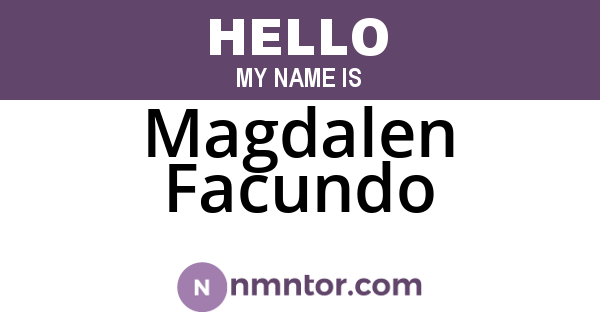 Magdalen Facundo