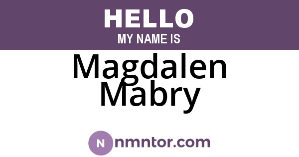 Magdalen Mabry