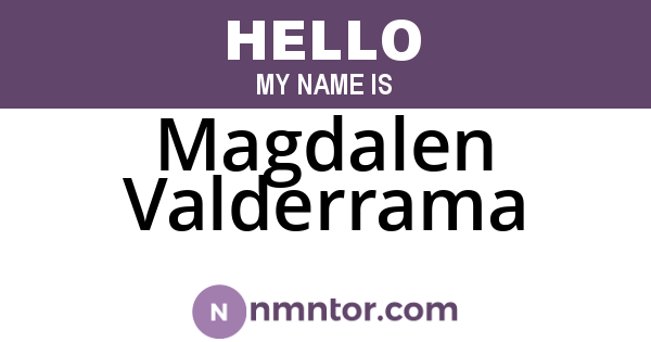 Magdalen Valderrama