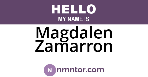Magdalen Zamarron