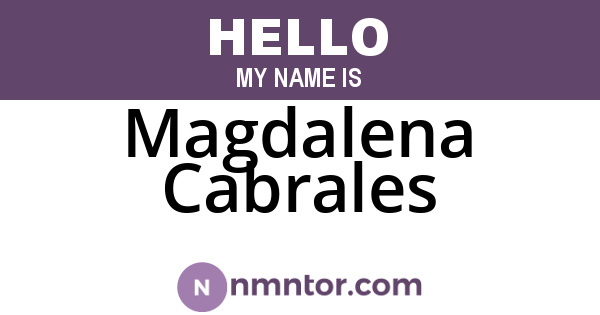 Magdalena Cabrales