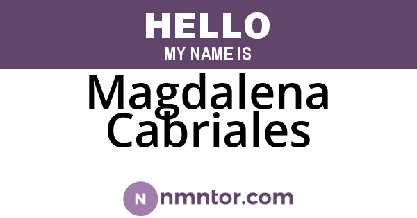 Magdalena Cabriales