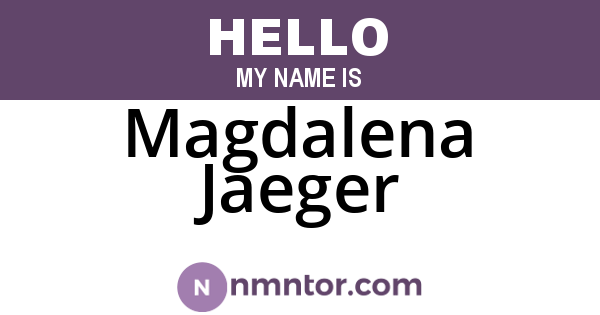 Magdalena Jaeger
