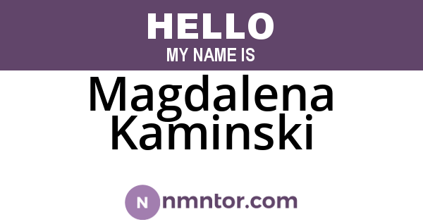 Magdalena Kaminski