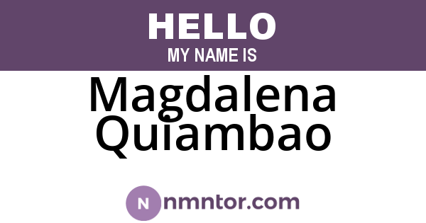 Magdalena Quiambao
