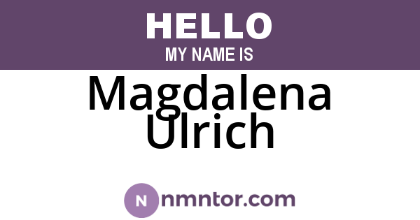 Magdalena Ulrich