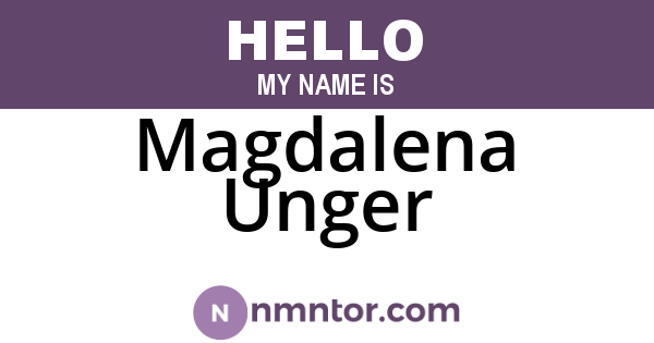 Magdalena Unger