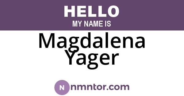 Magdalena Yager