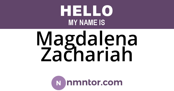 Magdalena Zachariah