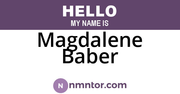 Magdalene Baber
