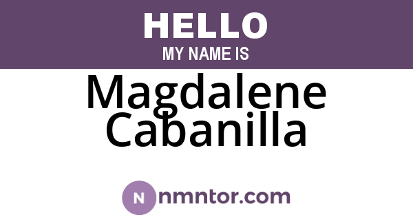 Magdalene Cabanilla