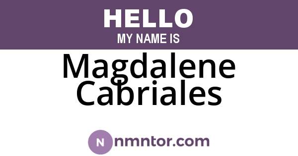Magdalene Cabriales