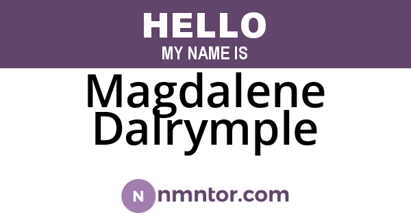 Magdalene Dalrymple