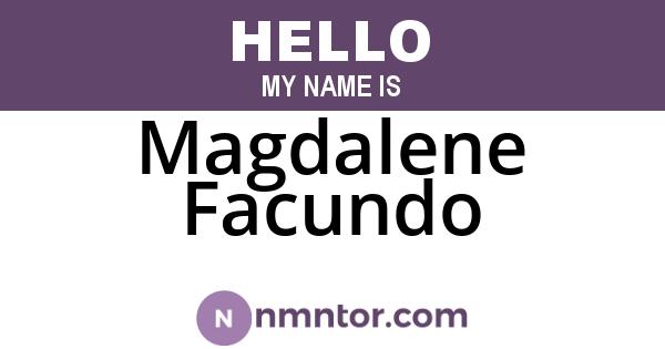 Magdalene Facundo