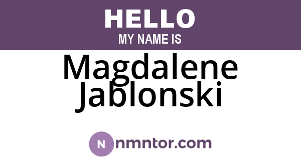 Magdalene Jablonski