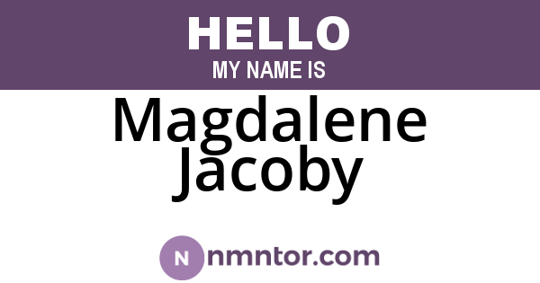Magdalene Jacoby
