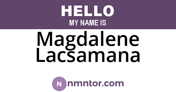 Magdalene Lacsamana