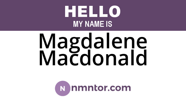 Magdalene Macdonald