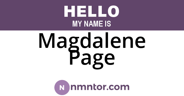 Magdalene Page