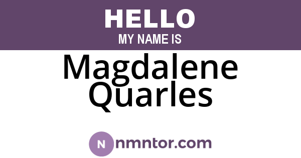 Magdalene Quarles