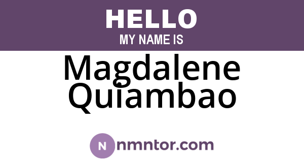 Magdalene Quiambao