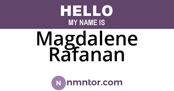 Magdalene Rafanan