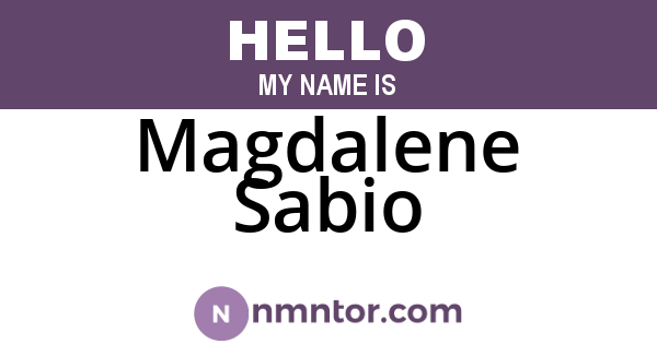 Magdalene Sabio