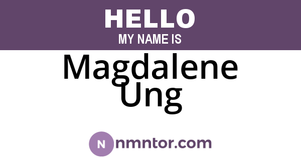 Magdalene Ung