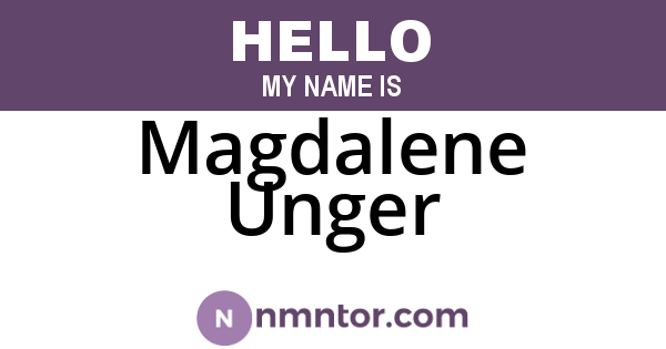 Magdalene Unger