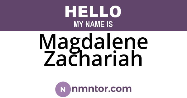 Magdalene Zachariah