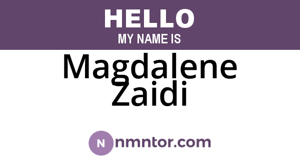 Magdalene Zaidi