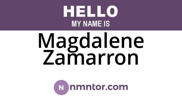 Magdalene Zamarron
